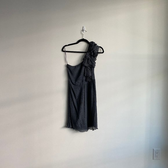 REBECCA TAYLOR Grey Single-Shoulder Dress - Picture 4 of 6